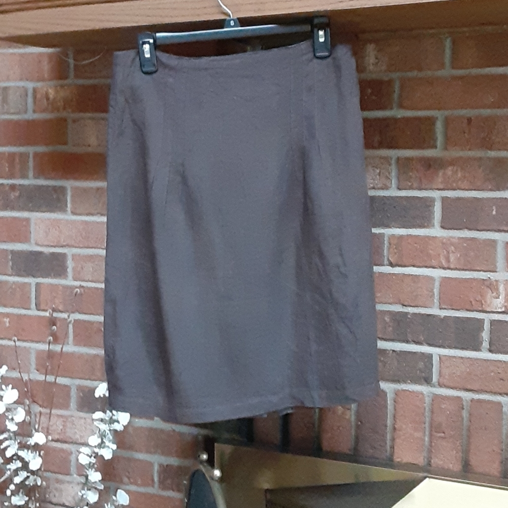 Brown 100% Linen Skirt